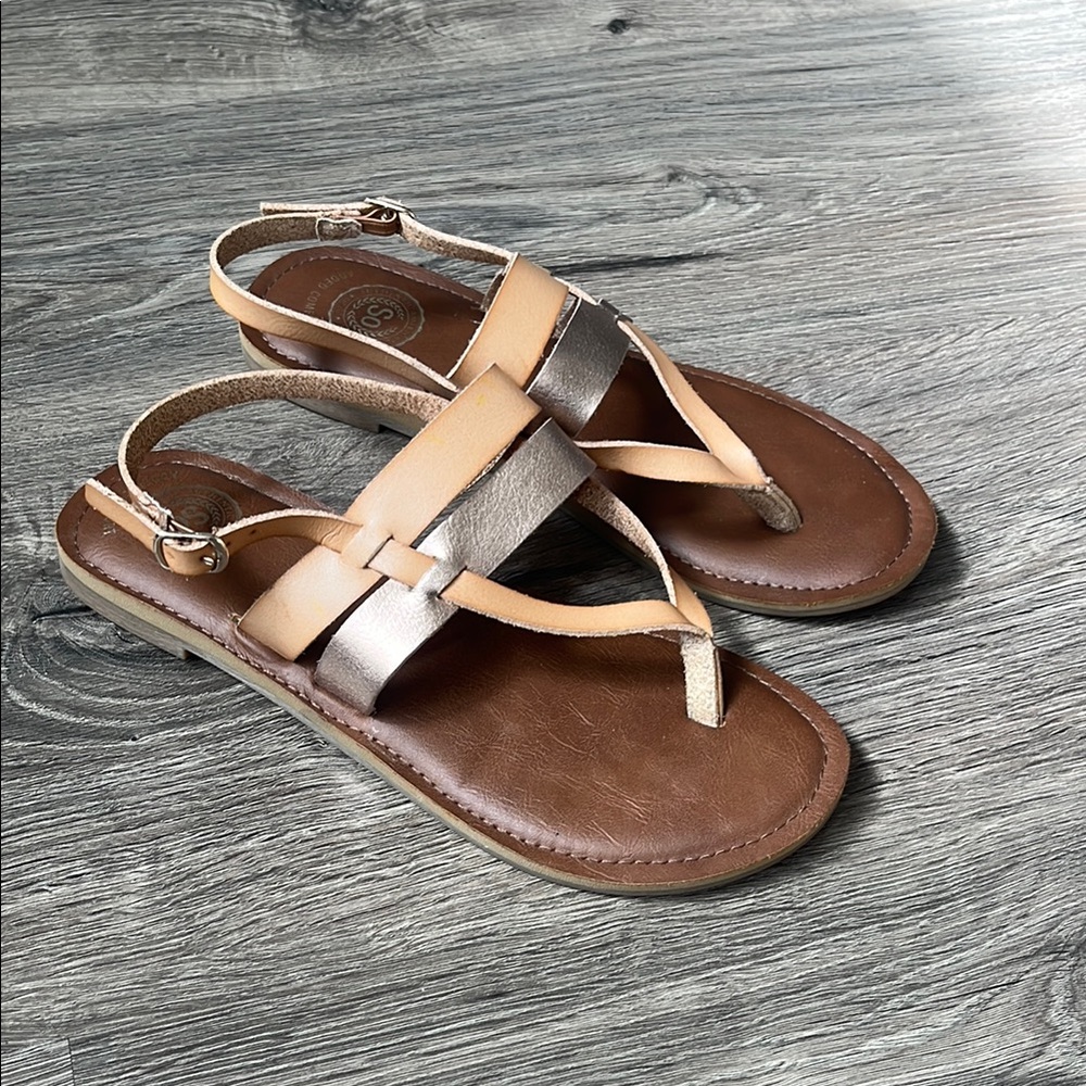 Women's Brown and Tan Sandals
